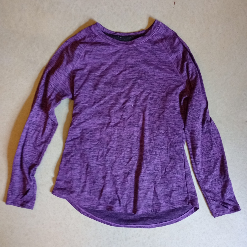 [Cuddl Duds] L Purple and Black Starry Thermal Shirt